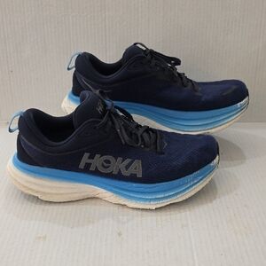 Hoka Bondi 8 Men's Navy & Light Blue Cushioned Running Shoes Size 10 D